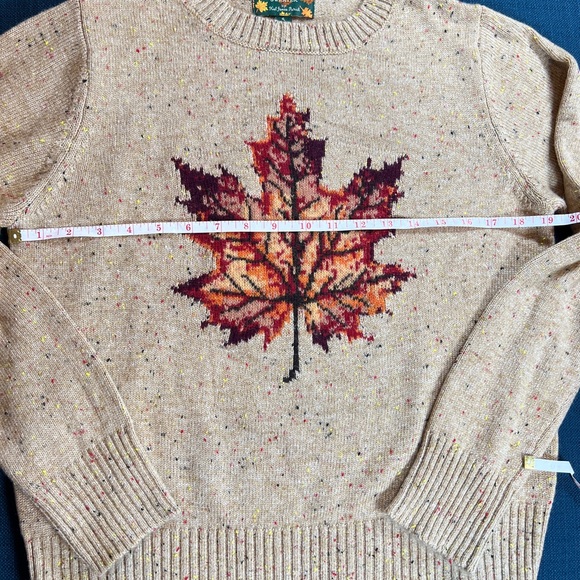 KIEL JAMES PATRICK Woodstock Maple Leaf Donegal Sweater Sz S - Picture 9 of 15